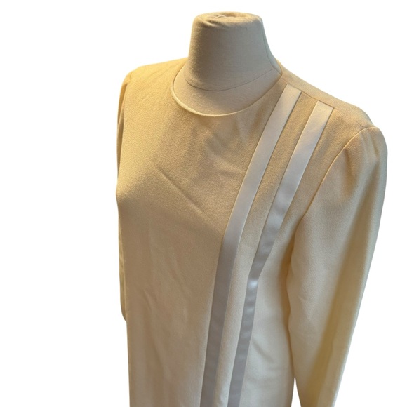 Vintage Evan Picone Worsted Wool Shift Dress Women’s Sz 10 Career Cream - Picture 2 of 5